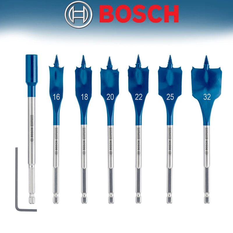 BOSCH 2608900334 Expert Self Cut Speed Flat Bit Set  Hex Shank Rotary Drill Fast High Hardness Tool Accessory 7Pcs