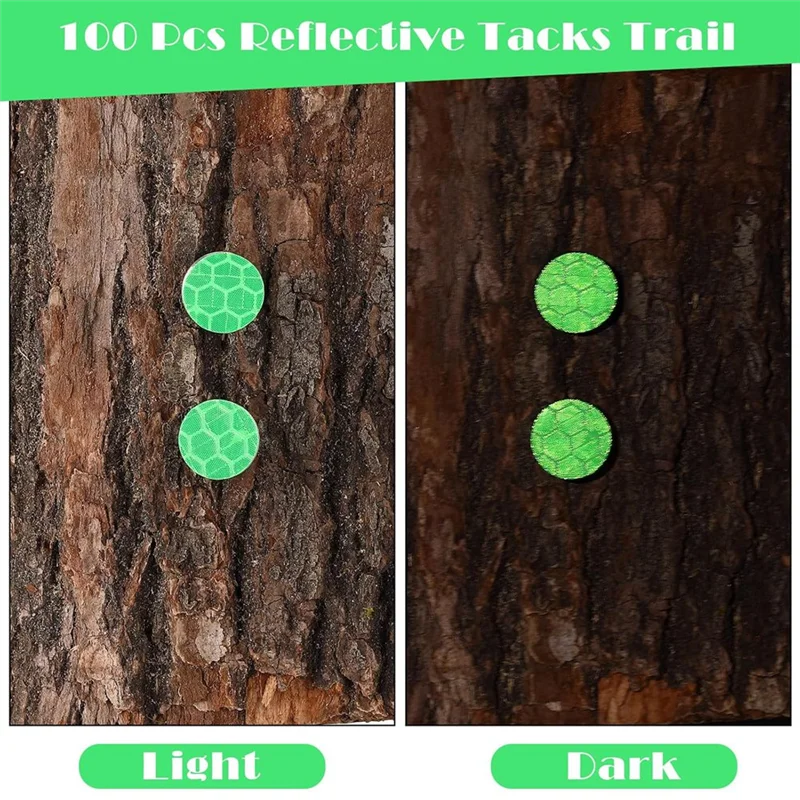 

100 Pcs Reflective Tacks Trail Marking Tacks Reflective Trail Tacks Glow Tacks Reflective Trail Markers Mark Trail