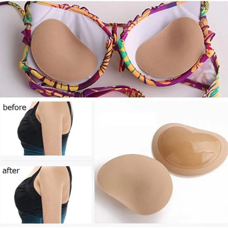 Chest Lift 1Pair Adhesive Push Up Bra Pads Inserts Sponge Reusable for Bikini Wedding Dress Breast Enlargement