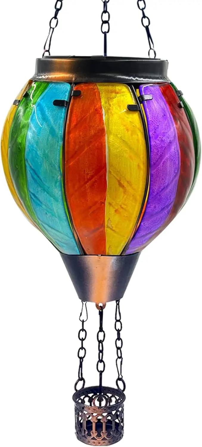 

Colorful Solar Lantern with Flickering Flame Light for Garden, Patio, Outdoor Decor