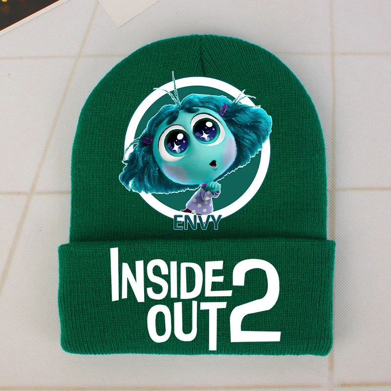 Inside Out 2 Baby Hat Cute Cartoon Figure Printed Knitted Hats Boys Girls Warm Cap Unisex Beanie Hat Children Birthday Gifts