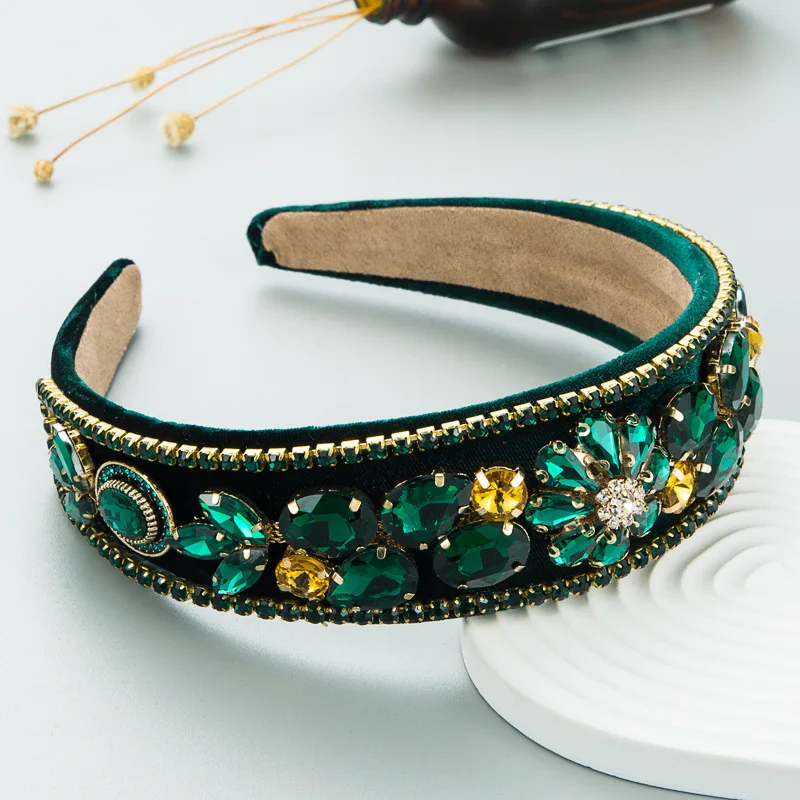 Fashion Elegant Rhinestone Wide Hairband Headband Women Girls Hair Head Hoop Bands Accessories Hairbands Headdress Headwear