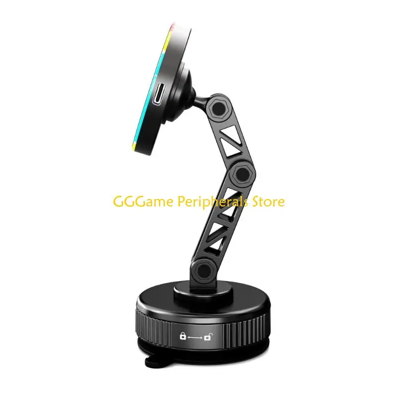 U55B Upgraded Car Phone Support Holder with 15W Wireless Charging Vacuums Suction Cup for Dashboard and Windshield