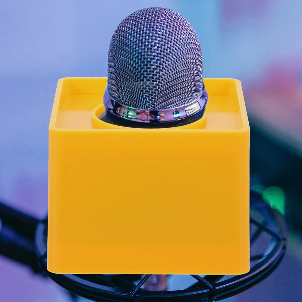 

6pcs Microphone Flag Station Triangular Square Design Portable Mic Logo Cube Smooth Surface Enhanced Visibility For Interviews