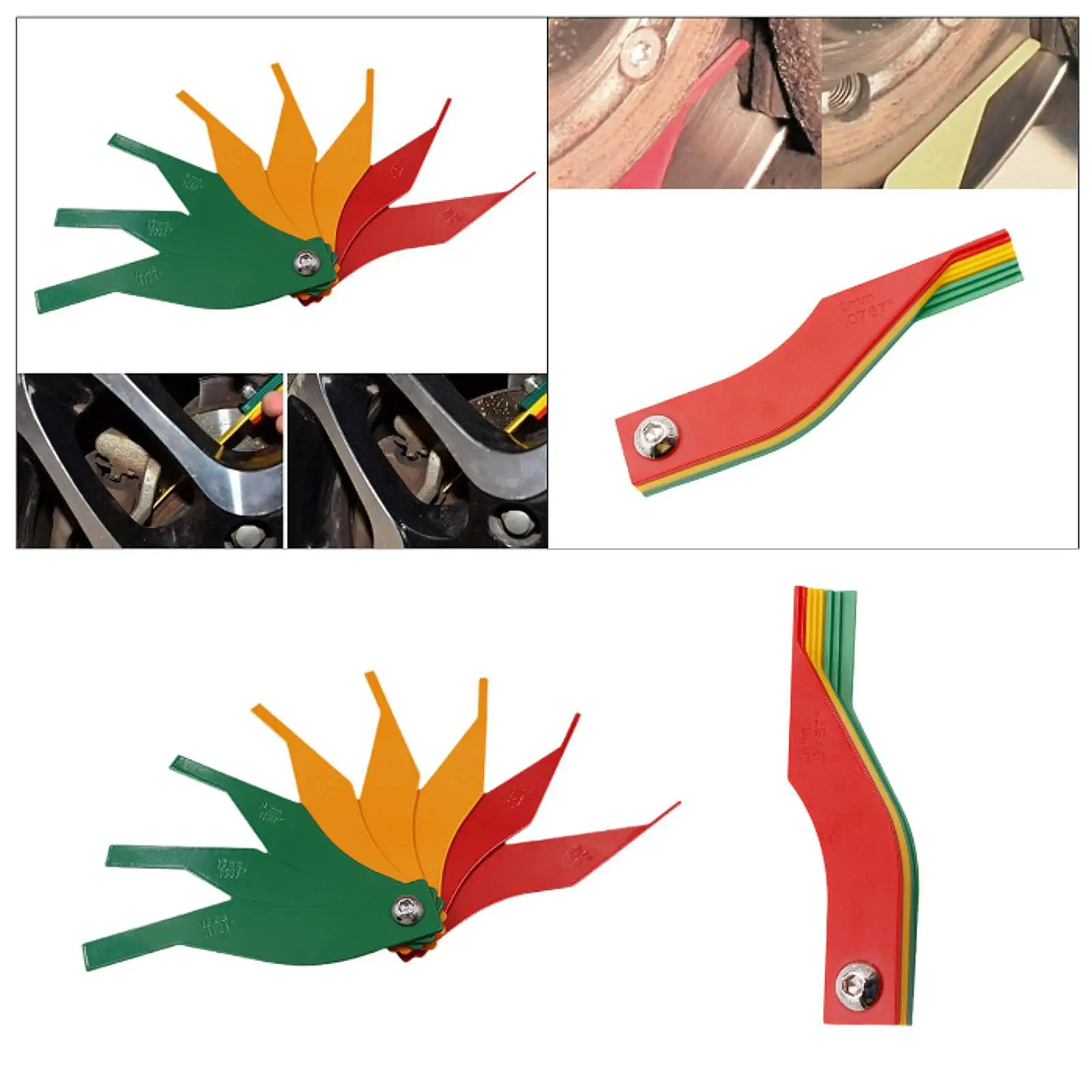 Brake Pad Gauge Tool Set Compact Professional Sturdy Use with Disc and Drum