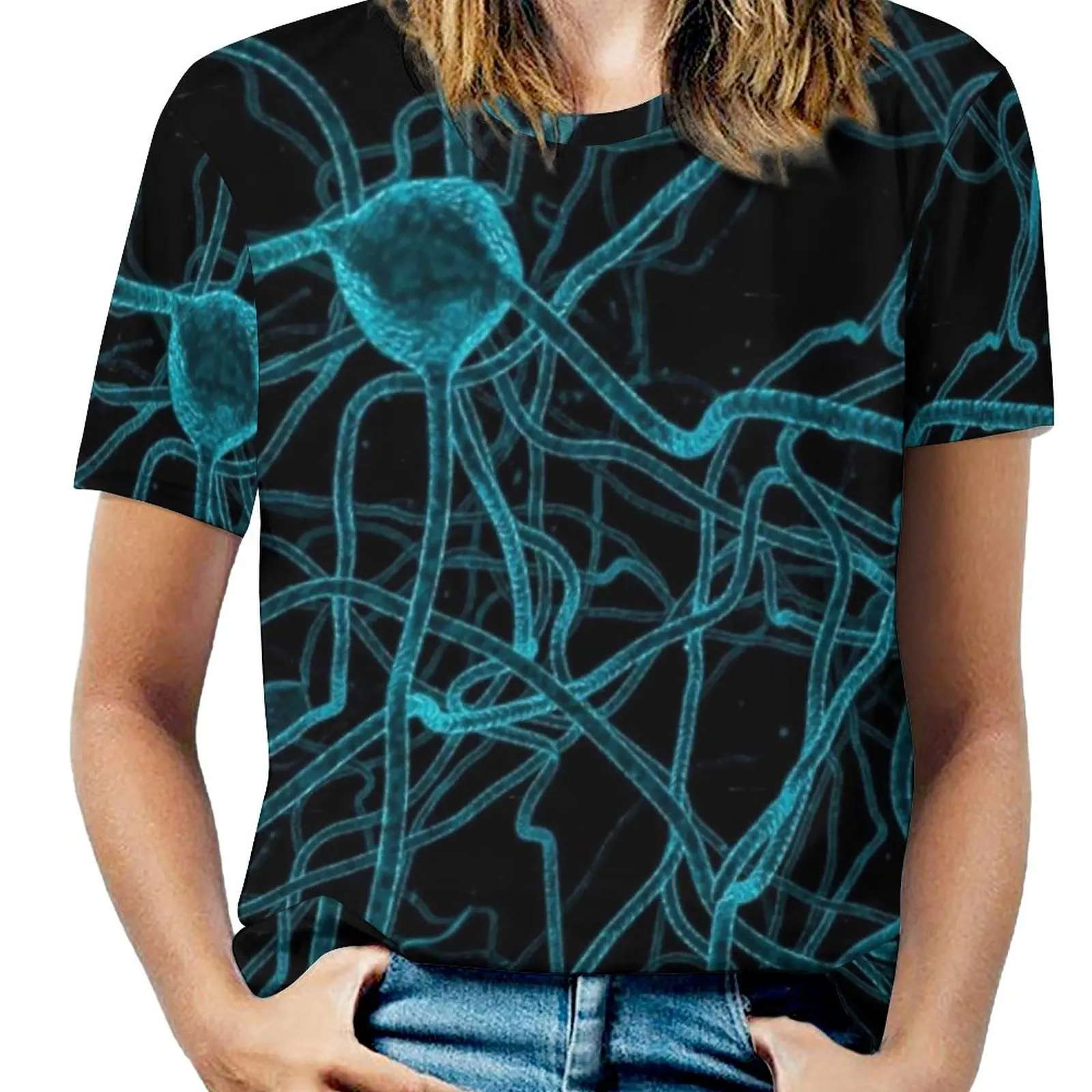 You Get On My Nerves! Women T-Shirt Crewneck Casual Short Sleeve Tops Summer Tees Cell Nerve Brain Science Neural Synapse Axon