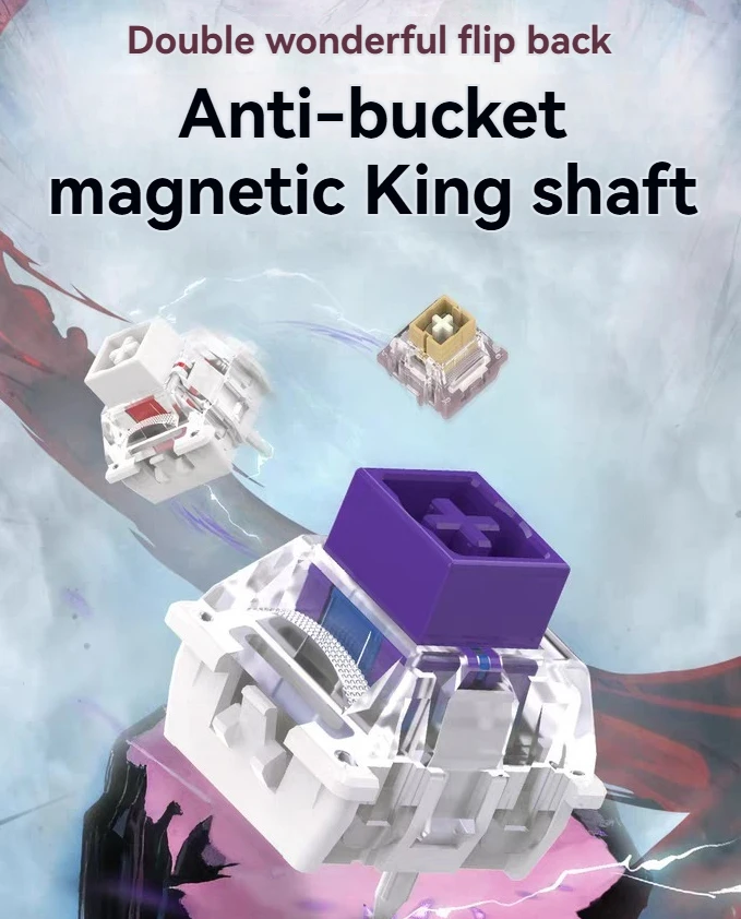 

TTC Reverse Magneto Switch Plastic Bottoming Out RGB Reverse Installation Magnet Mortise and Tenon Joint Keyboard Shaft Switch