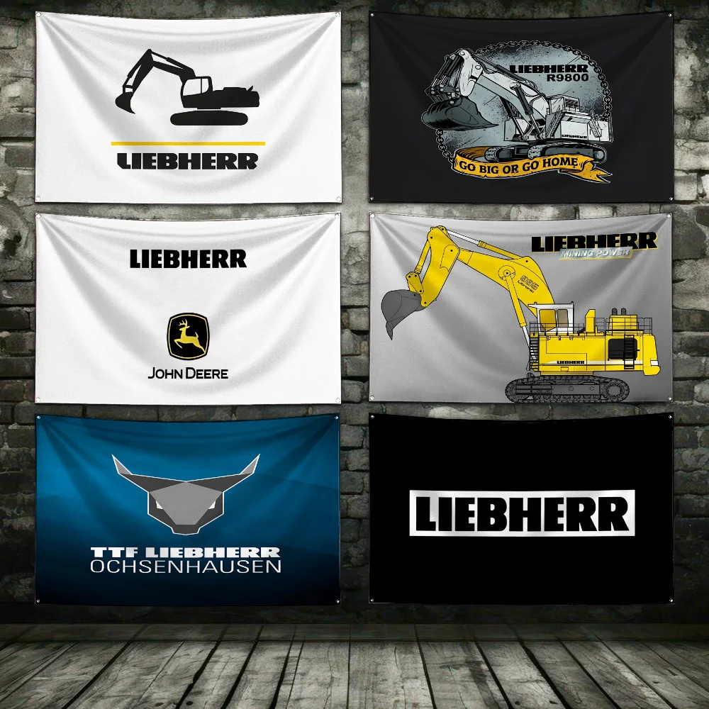 60x90cm Liebherr Welt flagge Polyester Digitaldruck Banner für Garage Wand kunst im Freien Dekoration