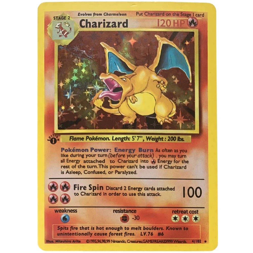 Diy 1996 Years Basis Set PTCG Gen 1 Charizard Mew Mewtwo Lugia Illustrator Collection Cards Classic Game Anime Gift Toys