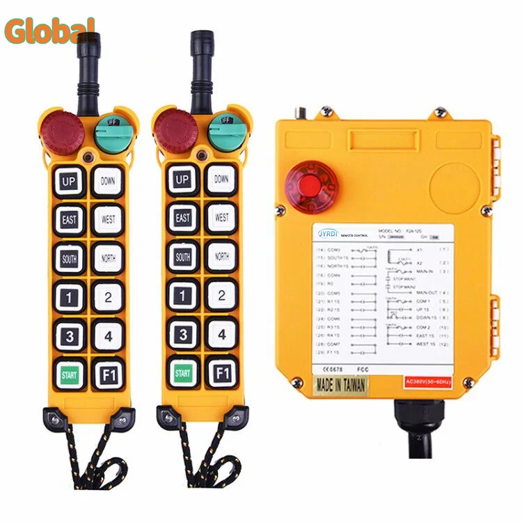 F24-12D 12 buttons double speed Industrial Wireless Radio Crane Remote Control switches overhead bridge Crane Lift control