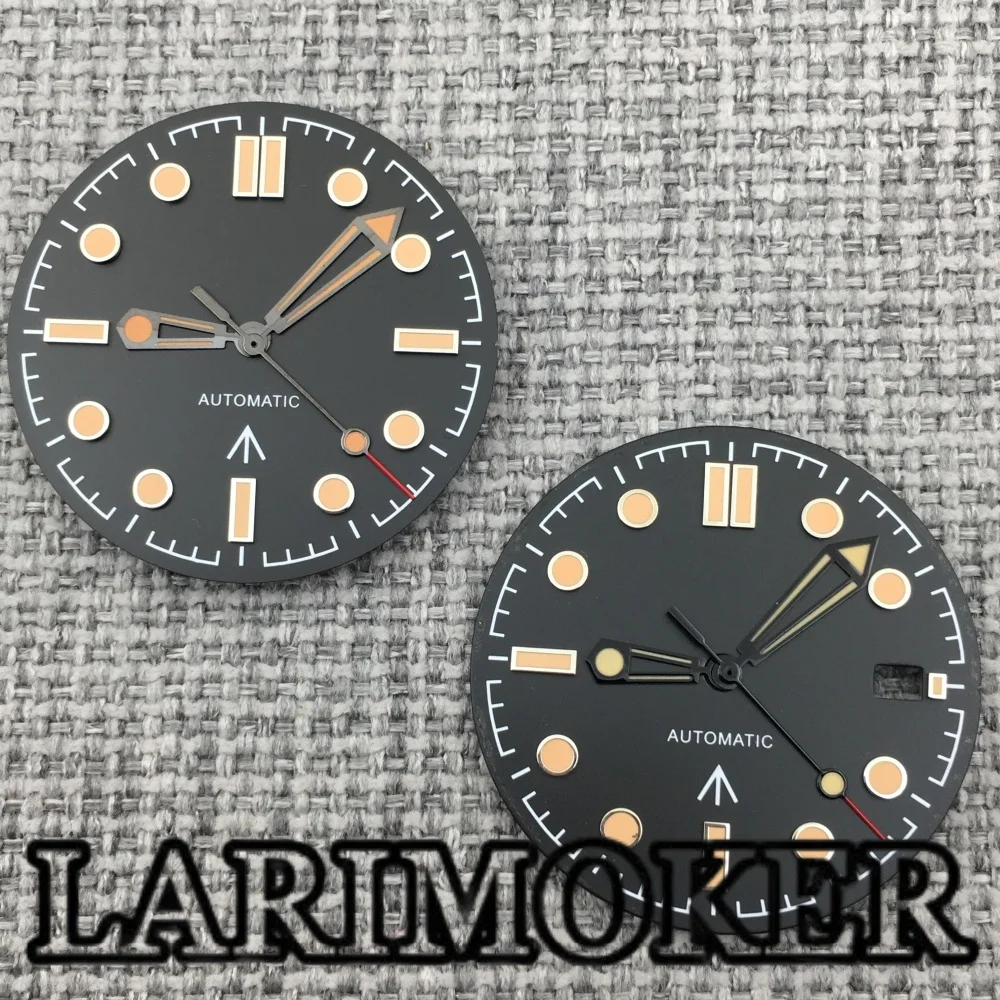 

LARIMOKER 31MM Sterile Black Watch Dial With Hands Fit NH35 NH36 ETA2824 Pt5000 2836 Miyota 8215 821A DG2813Movement