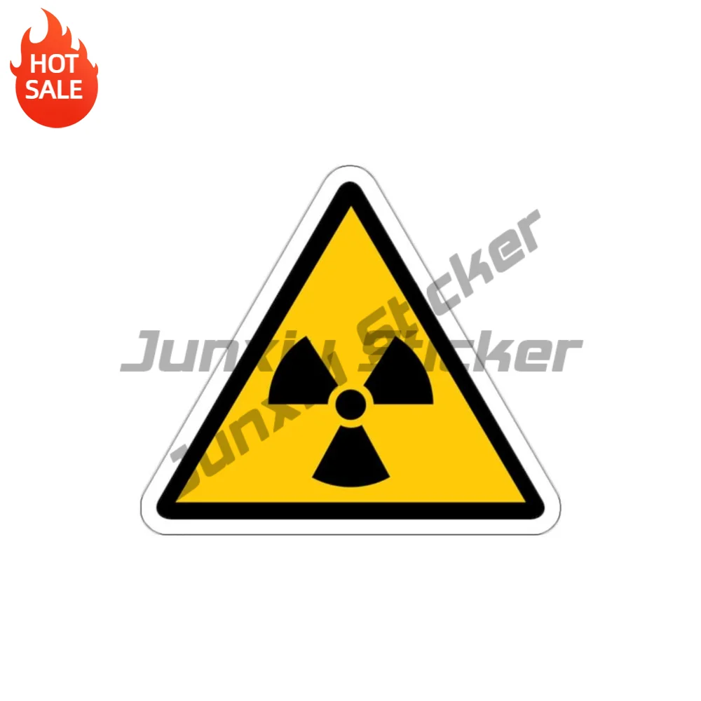 Radiation Hazard Symbol Warning Vinyl Car Sticker Self Adhesive Decal For Car Bumper And Laptop Exterior Decoration