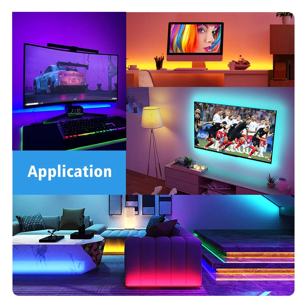 Zigbee USB Led Strip Light RGB Led Lights Tuya Wifi Smart  TV Backlight Tape For Room Works with  Hub/Alexa /Google /Smartthings