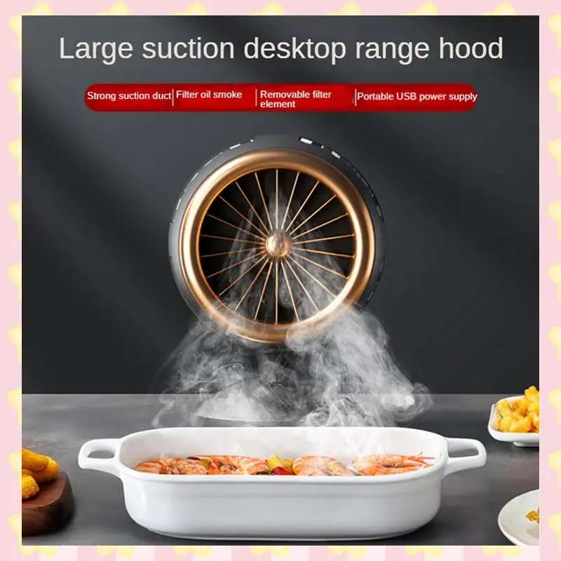 

AB51 2X Desktop Range Hoods, Portable Kitchen Exhaust Fan USB Rechargeable, Portable Range Hood With Filter For BBQ, Hot Pot