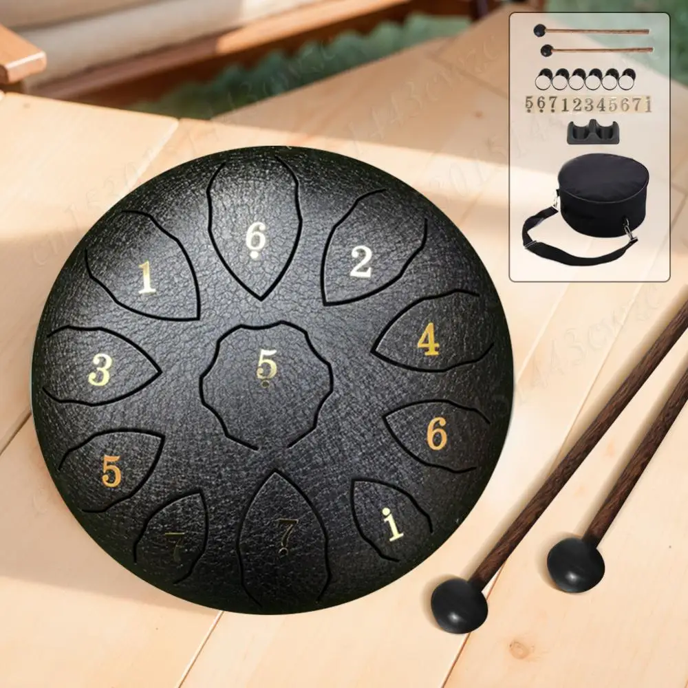 New Steel Tongue Drum 8 Inch 11 Notes Hand Pan Drum F Key Percussion Instruments Sound Healing Instruments for Meditation Yoga