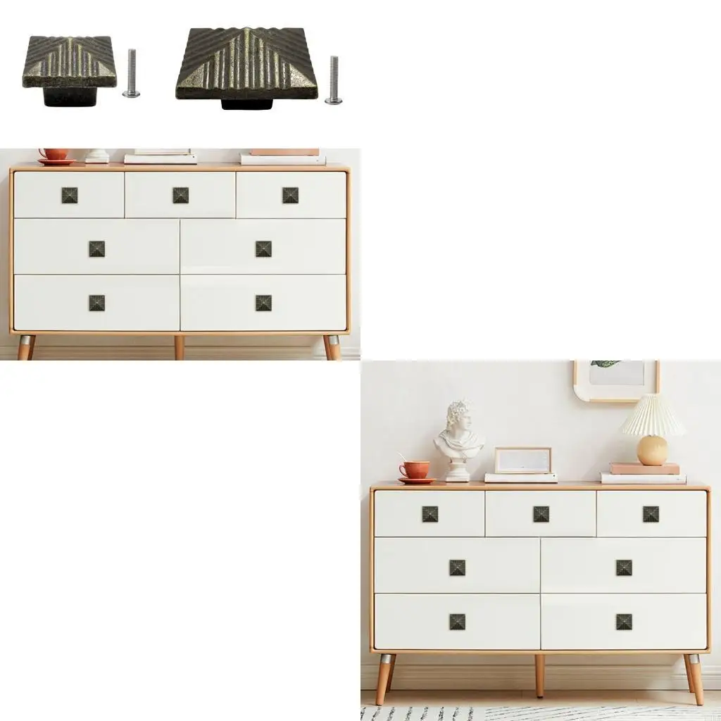   Retro Single Hole Zinc Handles with Smooth Finishes Square Single Hole Cupboard Handle for Drawers & Cabinets