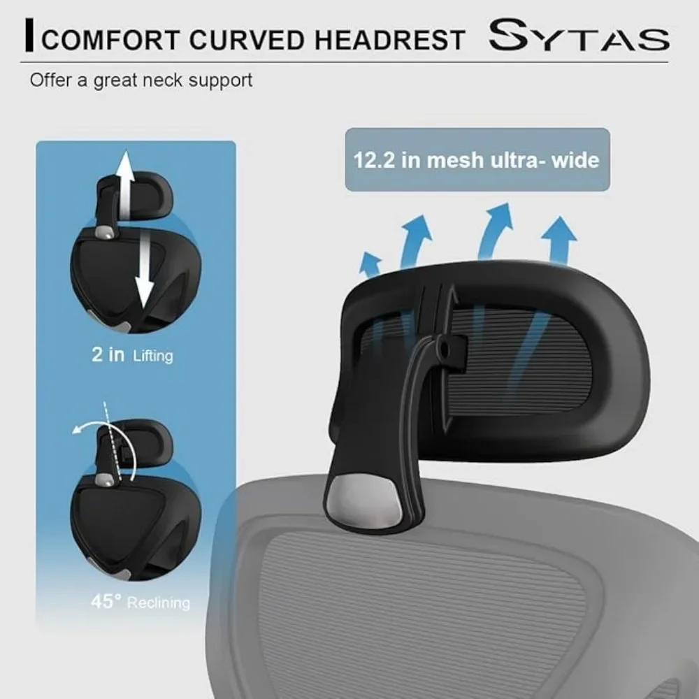 Cadeira ergonômica para escritório doméstico, cadeira de mesa com apoio lombar, braço 3D e encosto de cabeça ajustável, cadeira do computador