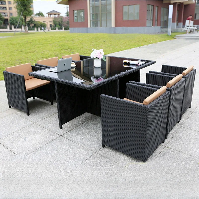 Lounge Outdoor Sofa Garden Terrace Single Balcony Sets Backyard Rattan Dining Portable FoldingBalcony Aluminium Furniture