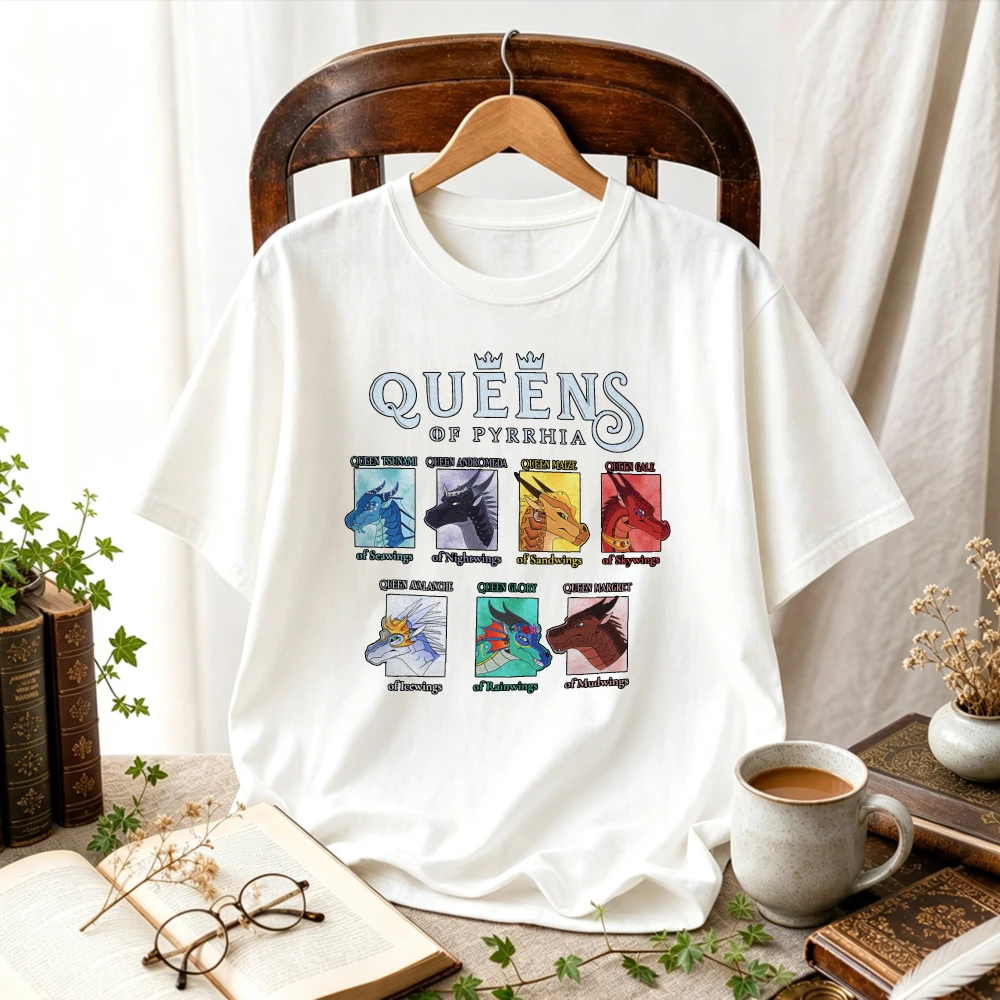 Queens of Pyrrhia Wings of Fire T-Shirt Dragon Queens Character Graphic Tee Unisex  Shirt Wings of Fire Book Fandom Casual Tops