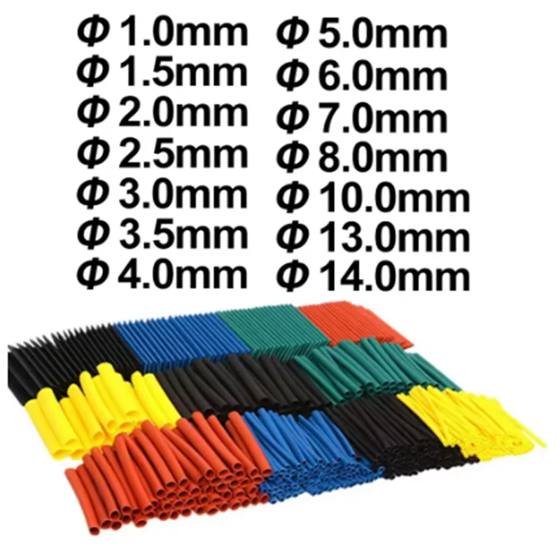 127-750pcs Thermoretractile Heat Shrink Tubing set Wire Connectors Heat Shrink Tube Wrapping for Cable Heat-shrinkable Sheath