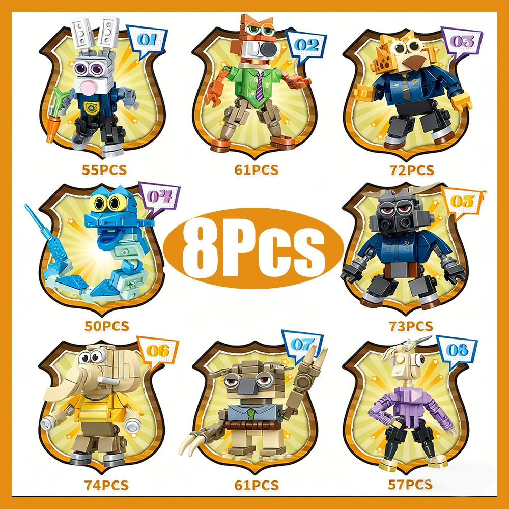 حار بيع Zootopia 2 صندوق أعمى الجسيمات تجميعها اللبنات التعليمية دمى هدايا الأطفال لغز بناء لعبة المكعبات