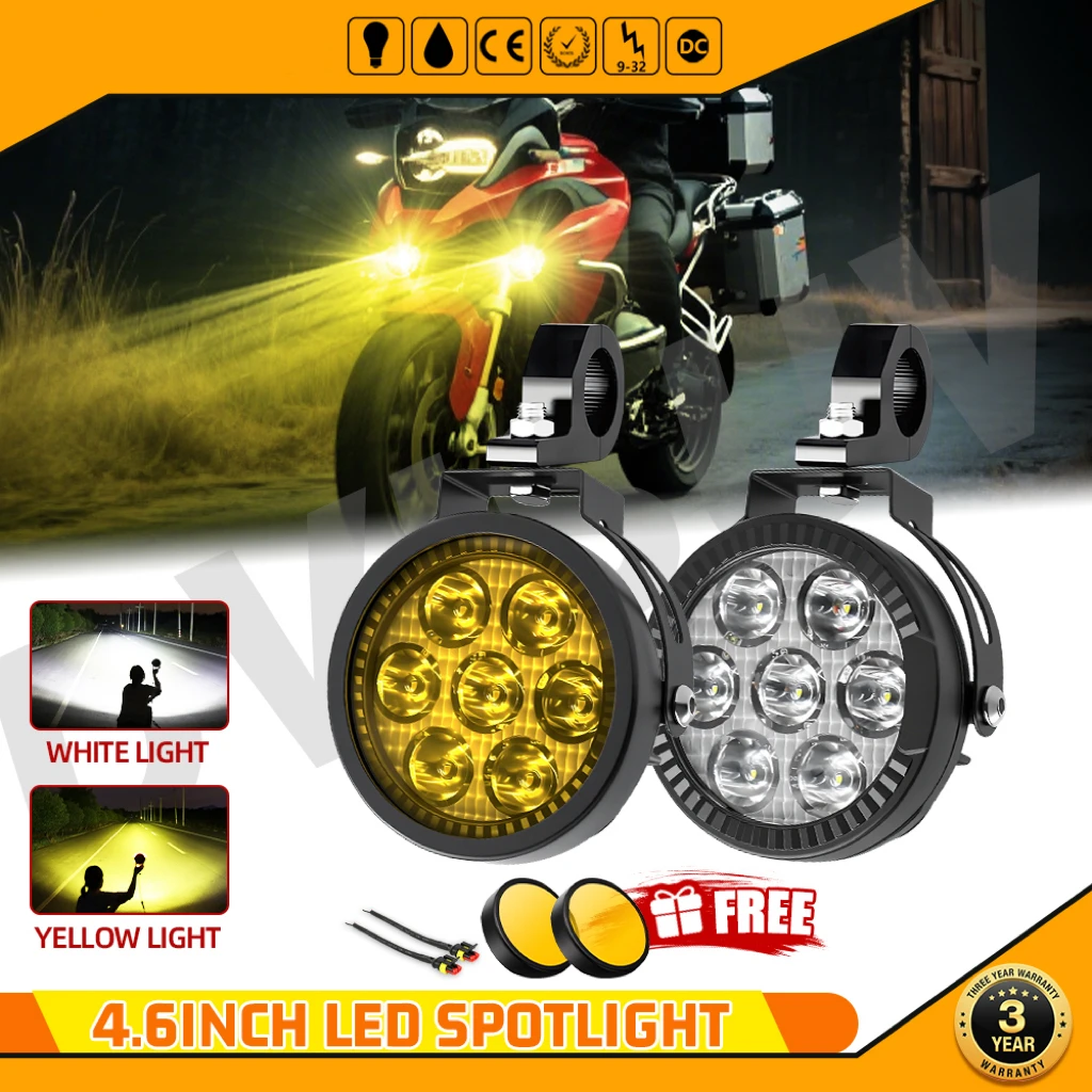 

HL 4.5" LED Work Light Spotlight Fog lights Driving Lamp For BMW R1200GS R1250GS F800 F850 F900 Motorcycle SUV ATV UTV Truck