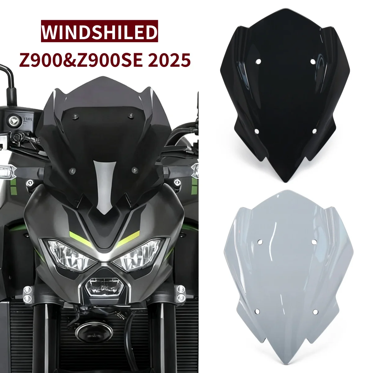 

For KAWASAKI Z900 Z900SE 2025 Z900 SE Motorcycle Accessories Sport Windshield Fairing Windscreen Wind Deflectors Visor Screen