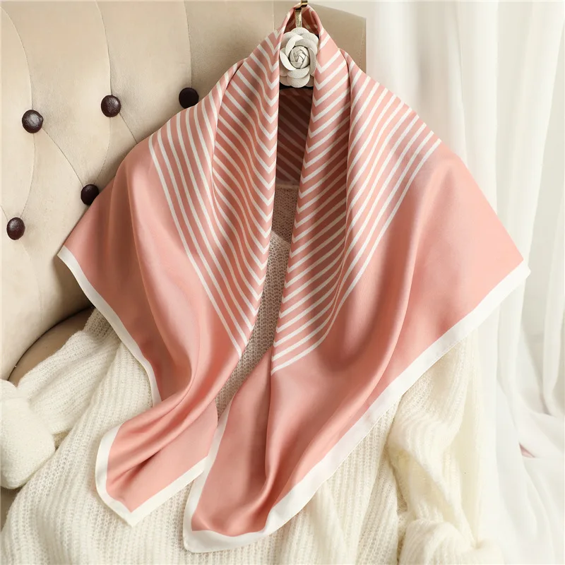 2024 New 90*90cm Luxury Brand Silk Scarf Women Fashion Soft Square Scarve Handkerchief Satin Wraps Bandanna foulard Shawls Hijab