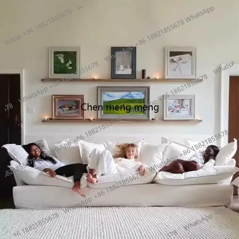 Sofás de Salón Blancos de Lujo, Sofás Modulares Clásicos de Terciopelo para Salón, Muebles Modernos para el Hogar
