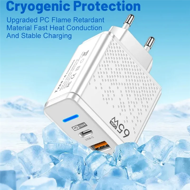 -ABGQ 65W USB C Charger PD Type C Fast Charging Support Universal Mobile Phone/Tablet Digital Products EU Plug