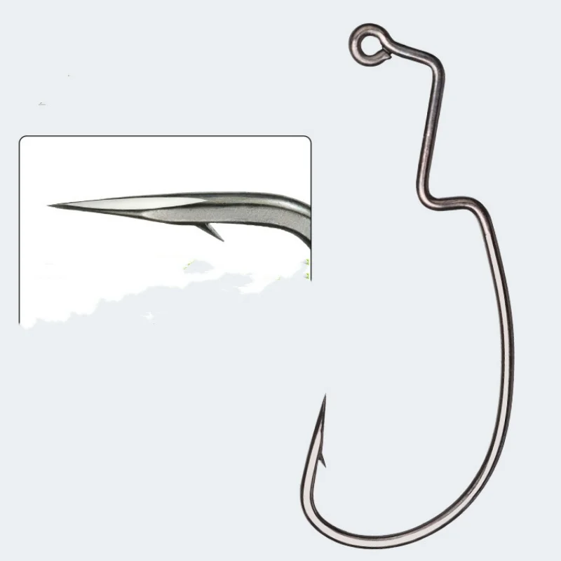 Spezielle Angelhaken mit Langem Griff und Breitem, Schmalem Bauch für Hochseeangeln, Texas Rig, Drop-Shot, Bass- und Makrelenangeln, 10 Stück – Detail 2
