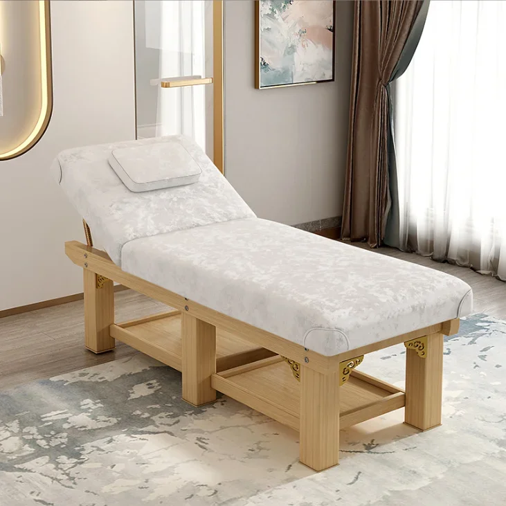 Beauty salon special beauty facial bed moxibustion SPA massage wood table therapy integrated bed