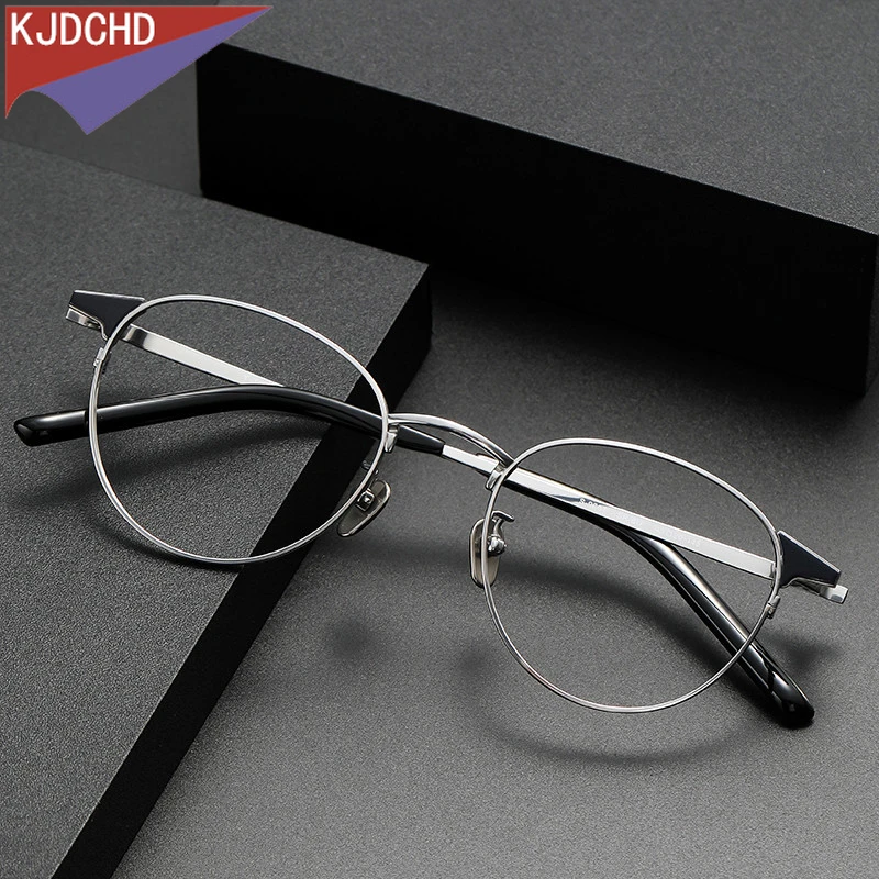 

Vintage Round Pure Titanium Glasses Frame for Men Myopia Optical Prescription Eyeglasses Frames Women Korea Luxury Brand Eyewear