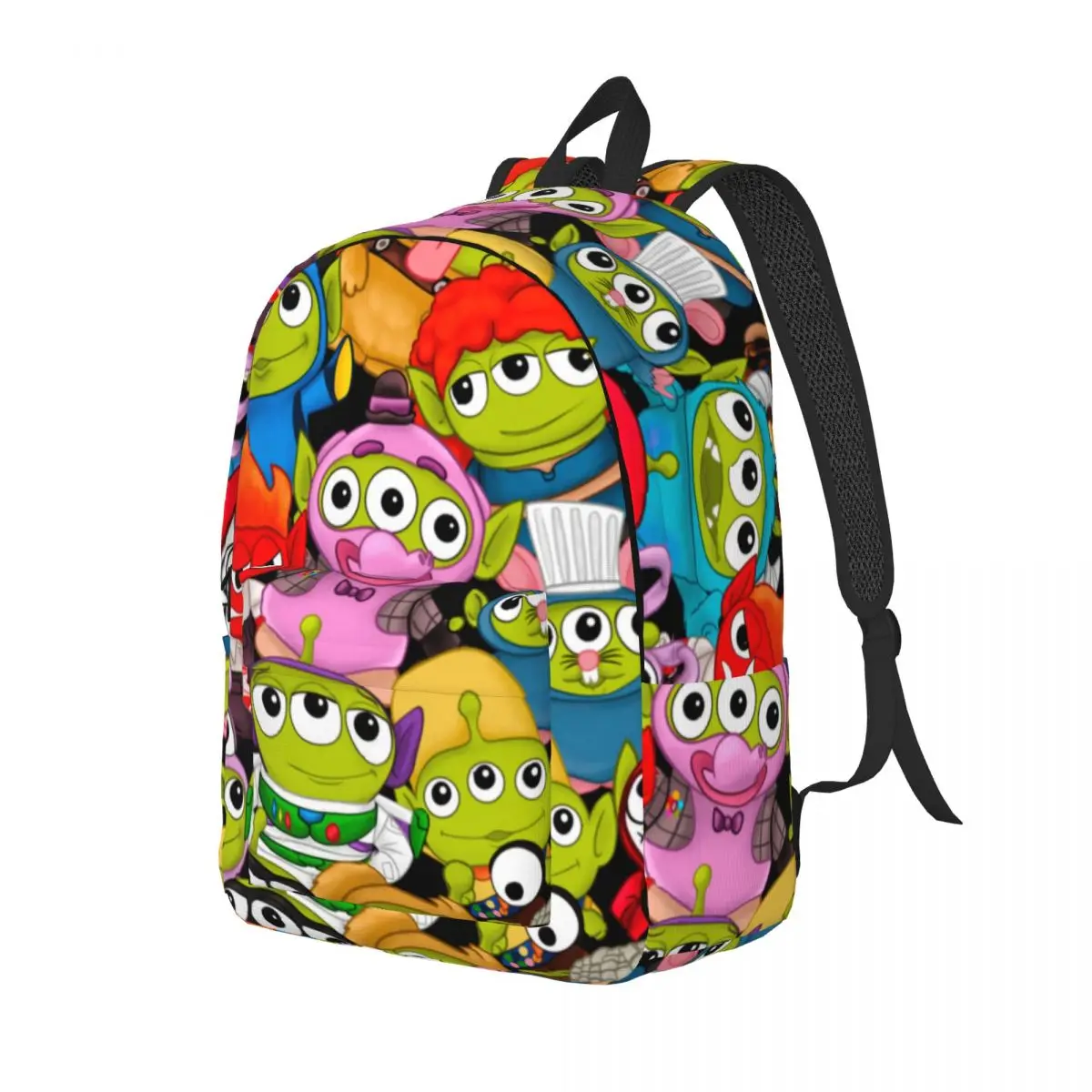 Little Green Monsters University Cartoon Backpack Middle High College School Student Bookbag Men Women Daypack Hiking