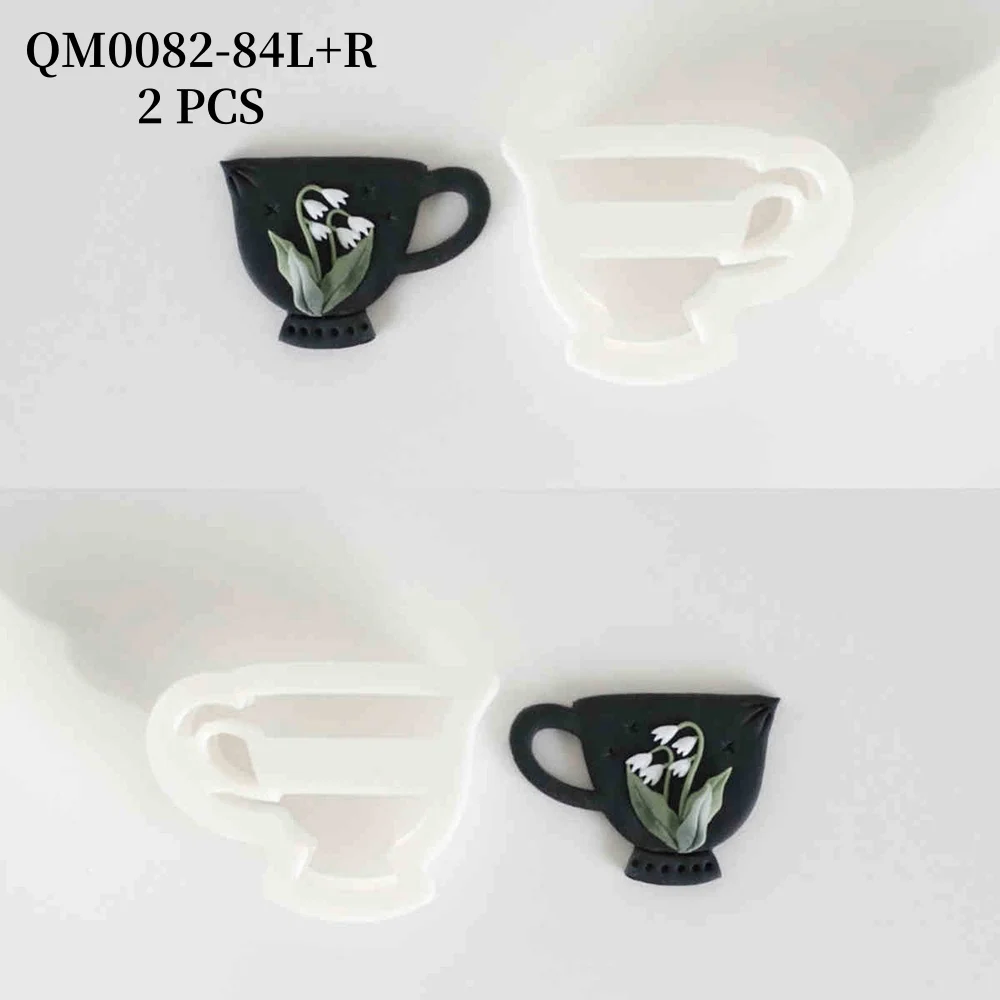 1 Stück Kaffeetasse aus Kunststoff, Tonschneider für die Herstellung von Ohrringen, 3D-Blumenverzierungen, weiches Tonform-Werkzeugset, Präzisionsmesserform – Detail 5