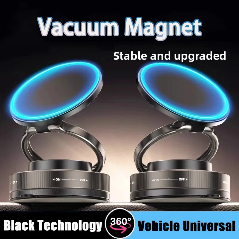 Vacuum Magnetic Phone Bracket Multi-angles Adjustment Strong Magnet Suction Design Foldable Car Holder Navigation Stand