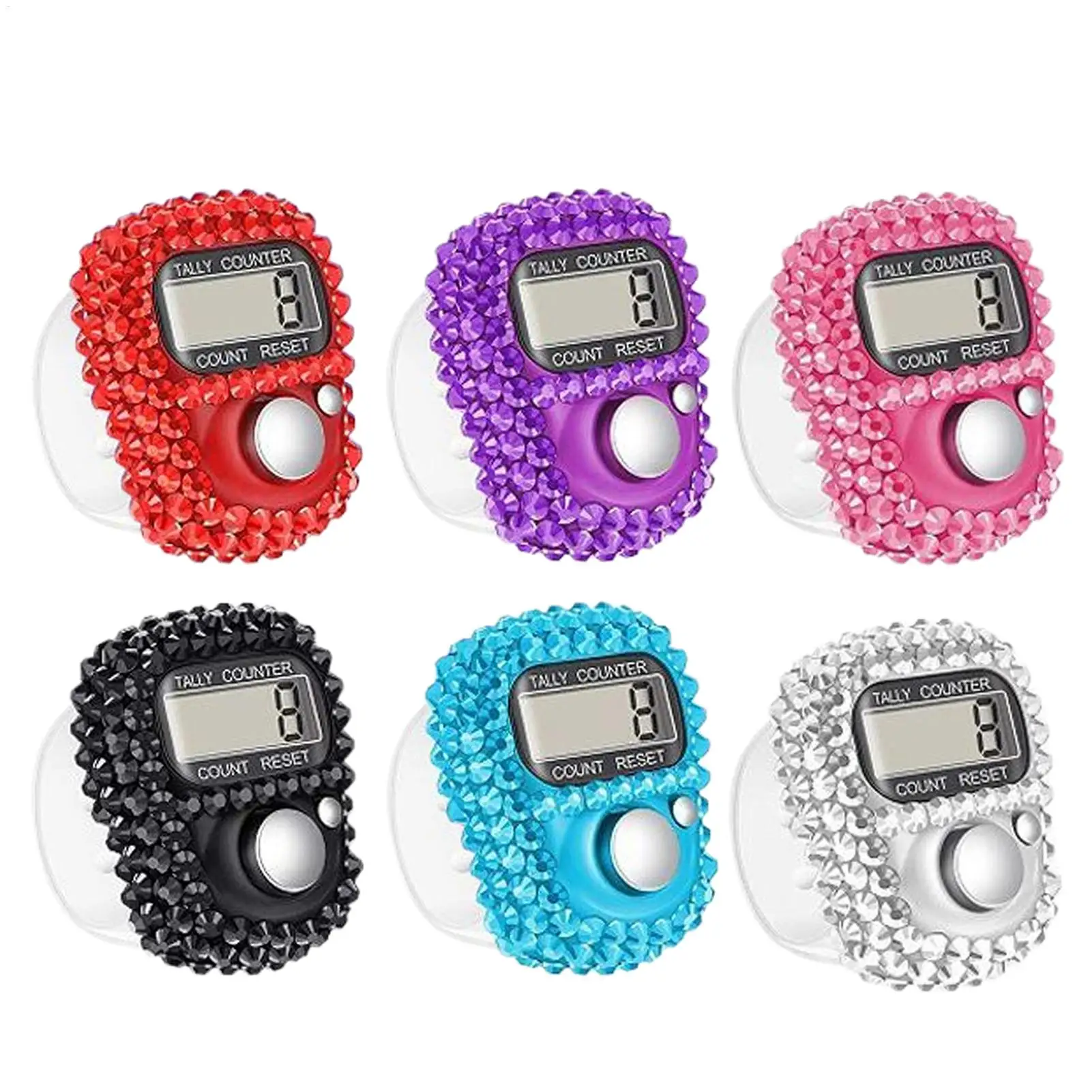 Resettable Lap Record Ring LCD Screen Digital Tally Counter Number Counter Manual Knitting Row Tally Ring For Golfer Training