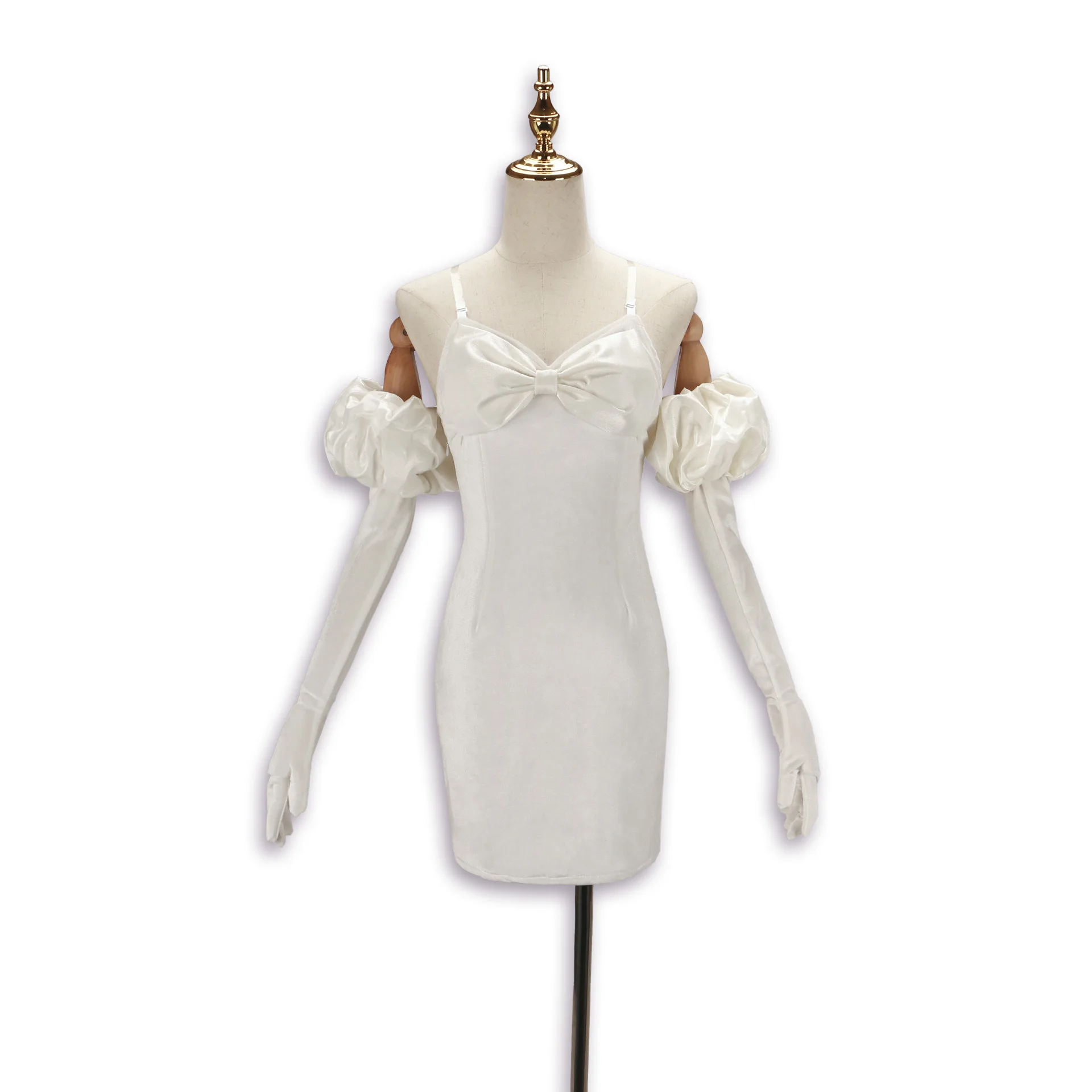 Anime Alien Stage Sua Cosplay Wig Dress Gloves Headband Earrings White Dress Halloween Carnival Stage Role Play Full Costumes view 6