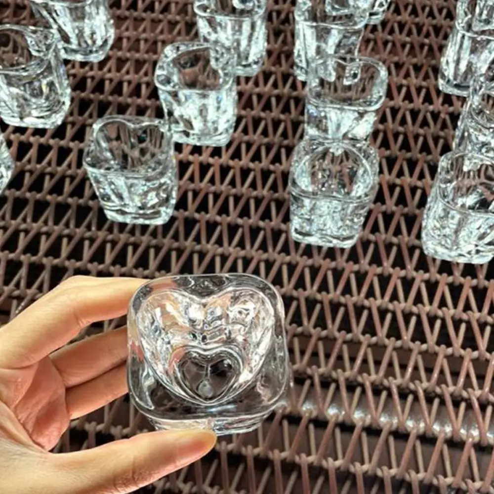 Whiskey Cup Shot Glasses square heart shaped thick Glasses Clear Cocktail Vodka Wine Liquor Cup For Party Bar Wedding