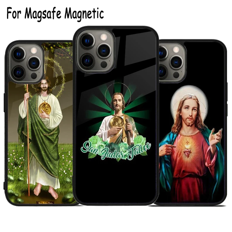 san judas tadeo michoacan Wireless Charge Magsafe Phone Case For iPhone 15 16 14 13 11 12 Pro Max Plus Magnetic Bumper Cover