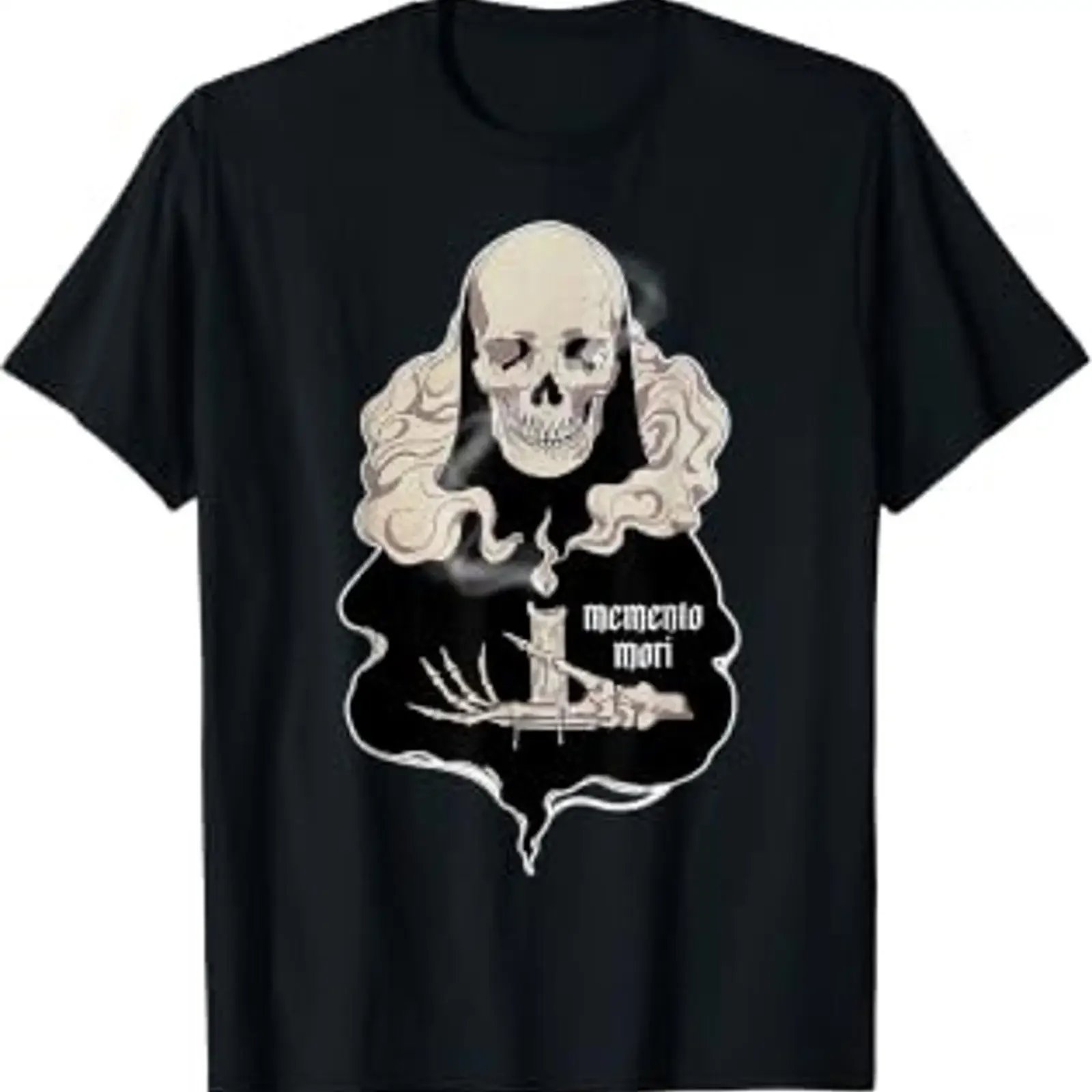 Memento Mori Skeleton Reaper T Shirt black S vintage Washed Casual homme streetwear Breathable Comfortable Stretched