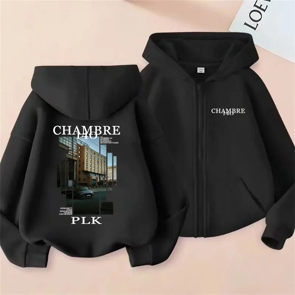 مغني الراب PLK Chambre 140 ألبوم الجرافيك قلنسوة بسحاب الرجال النساء الهيب هوب موضة موسيقى البوب زمم سترة الذكور Vintage هوديس غير رسمية