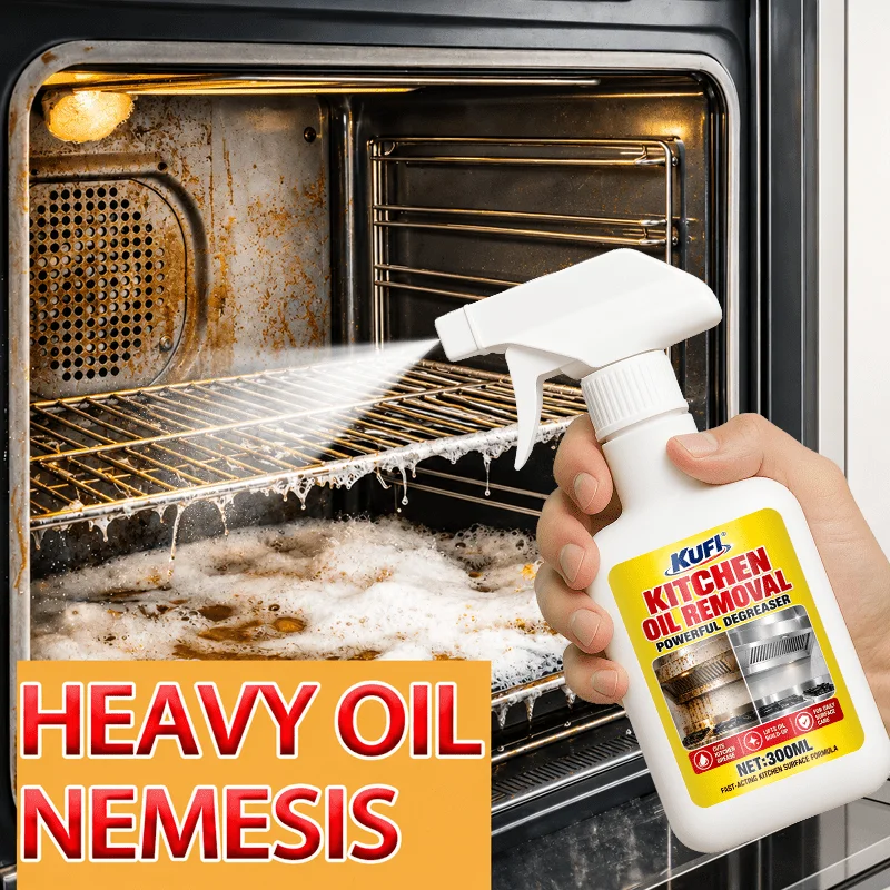 Kitchen Surface Cleaner Spray - Cuts Grease & Cooking Residue, for Range Hood, Stove, Grill, Cookware & Metal Appliances, Shine