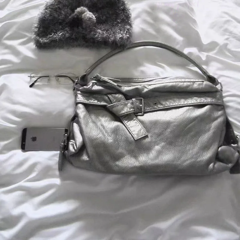 

Новая мягкая сумка через плечо в стиле панк, сумки и кошельки большой вместимости, сумки через плечо, моющаяся в стиле ретро, женская сумка из искусственной кожи