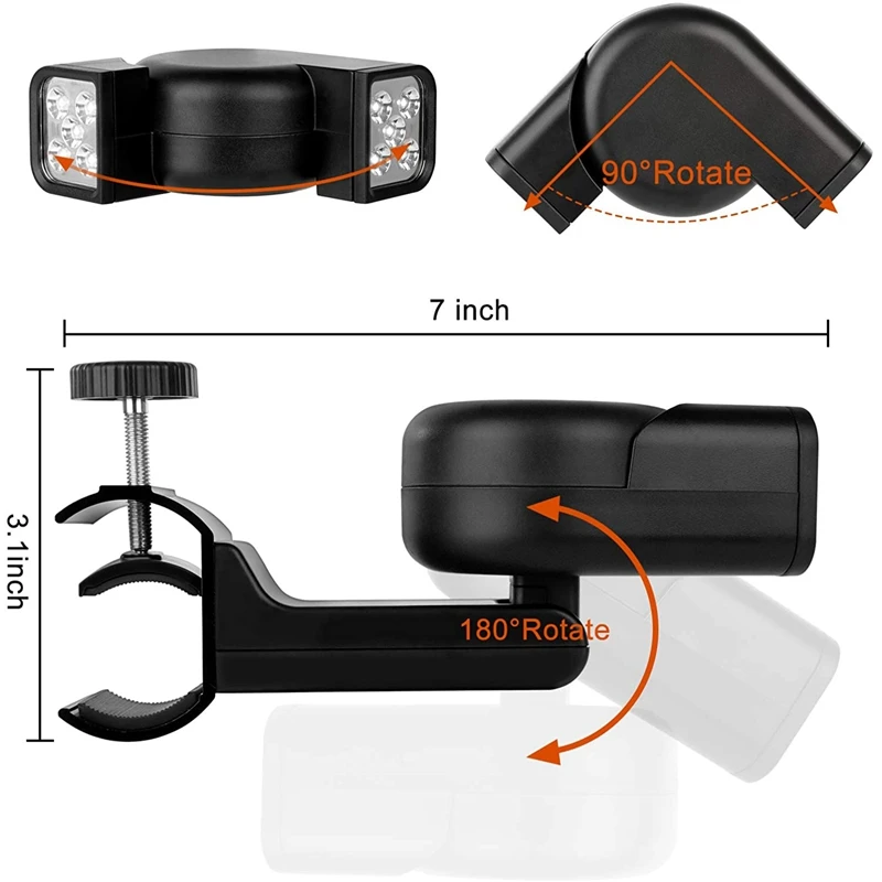 Подсветка гриля для барбекю, водонепроницаемая, с нажимным переключателем и 10 Супер-ярких светодиодных ламп для барбекю, термостойкая и гибкая фотолампа