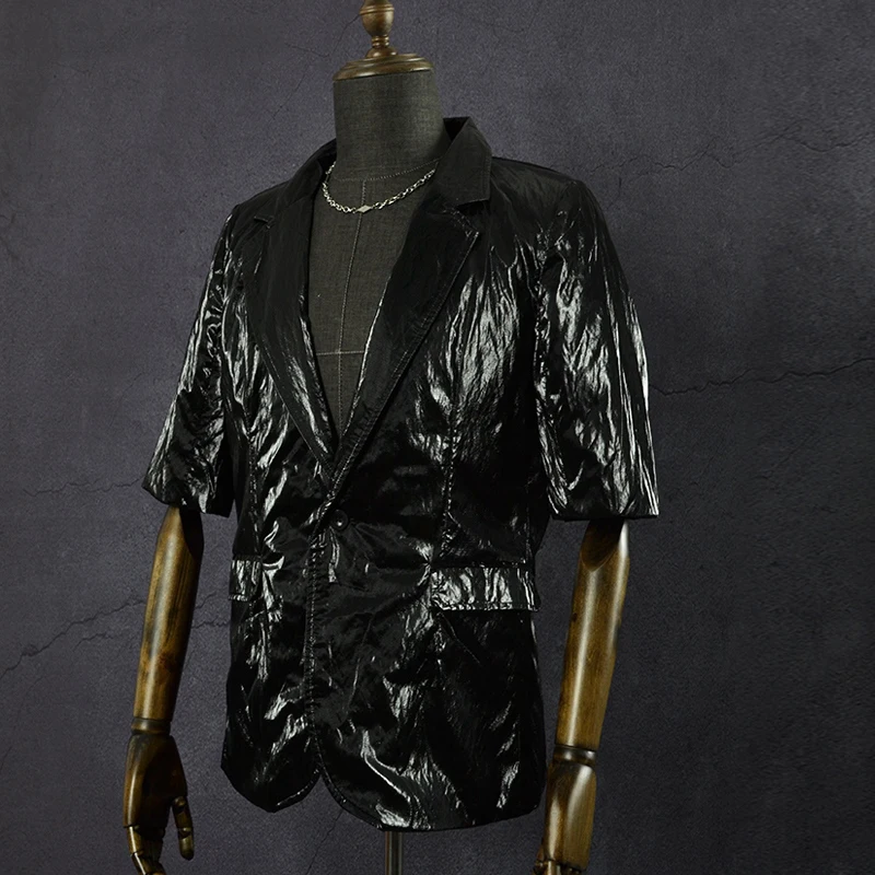 Cantante maschile Host Costume di scena Abiti da ballo jazz per uomo Abito casual nero Per adulti Hip Hop Street Dance Performance Wear VDL3983