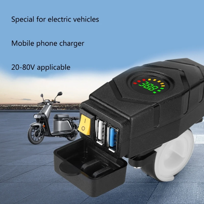 E-bike Mobile Phones Charger Electric USB Output 5V2A/10W For DC20-80V Bicycles Handlebar Replacement Drop Shipping