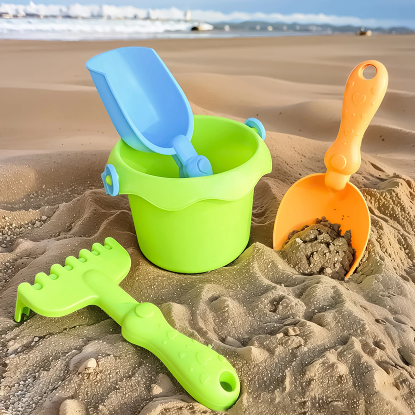 Jouets de plage pour enfants, Kit de château de bac à sable avec moules, pelles à seau, ensemble de Construction léger pour jouer à l'école maternelle, amusant au sable