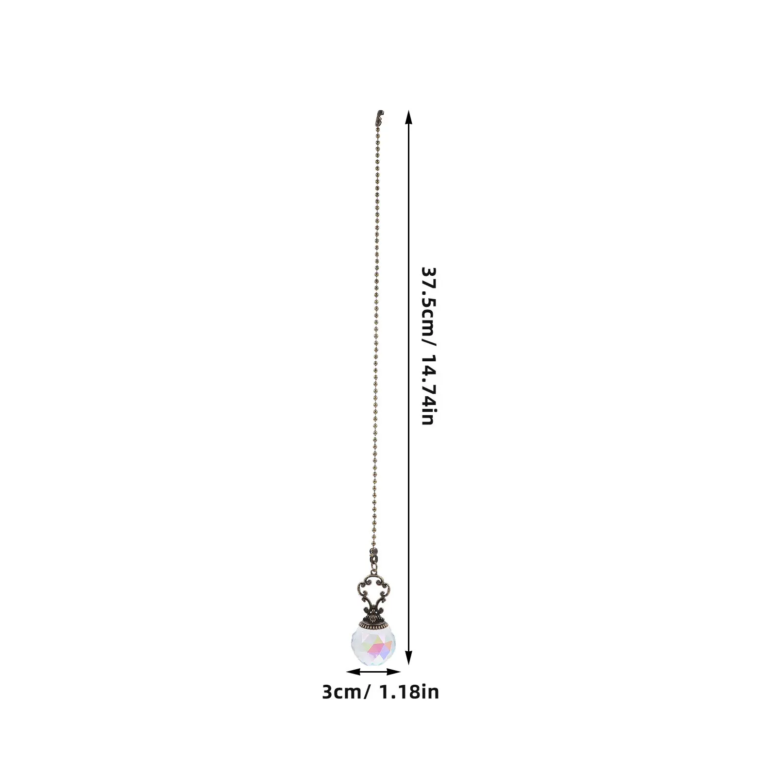 2Pcs Elegant Beaded Crystal Pull Chain for Ceiling Fans and Lights Replacement Decorative Fan Chain Extender Vintage Style Lamp