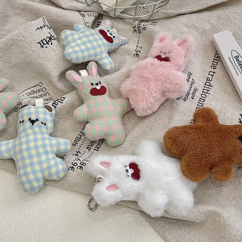 Cute Rabbit Bear Phone Pendant Chain Cartoon Accessories Decoration DIY Bag Pendant Keychain New Year Birthday Gift